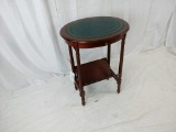 Wood Oval End Table/Book Rack