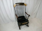 Black & Gold Hitchcock Stenciled Rocking Chair