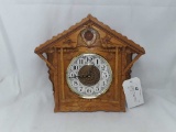 Intricately Carved Wall Clock w/Flowers no mark