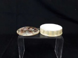SMALL ROUND PORCELAIN HAND PAINTED TRINKET BOX