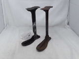 VINTAGE CASE IRON COBBLER SHOE FORMS WITH STANDS
