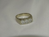 14K Three Emerald Cut Diamond Ring 8g(0.3oz)