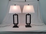 2, Black Oval Dimmable Desk Lamp