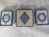 3 WEDGWOOD ORNAMENTS WITH BOXES