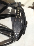 BRID 931BL HALTER BRIDLE W/ REINS- PREMIUM LEATHER