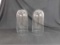 2 PILLAR GLASS DOME CLOCHES - 18