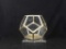 DECORATIVE GOLD AND GLASS DODECAHEDRON