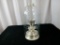 SILVER CANDLE STAND WITH LARGE GLASS COVER
