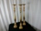 3 METAL CANDLE STANDS - BRASS AND COPPER COLORS