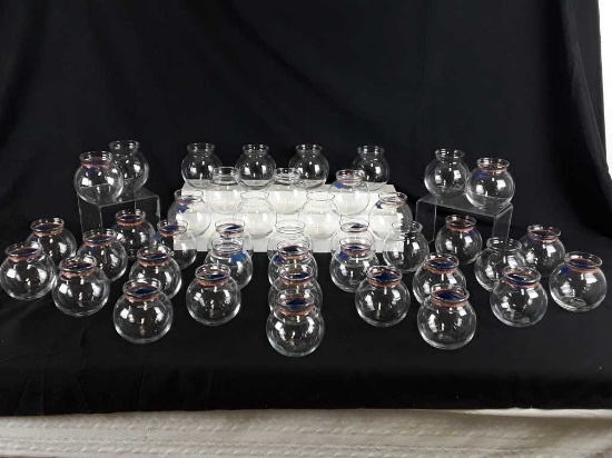 42 GLASS TEALIGHT CANDLE HOLDER - 4" X 3.5"