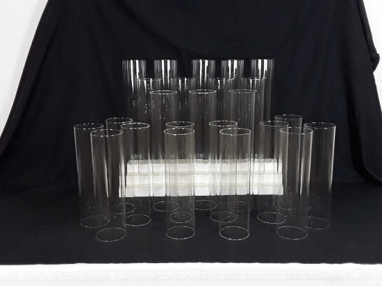 36 GLASS CYLINDERS FOR CANDLES - 2 SIZES