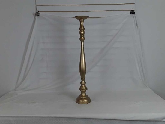 ALUMINIUM GOLD CANDLE STAND - 6" X 35"