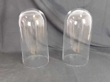 2 PILLAR GLASS DOME CLOCHES - 18