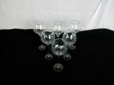 6 MEDIUM CLEAR GLASS CANDLE HOLDERS - 5.5