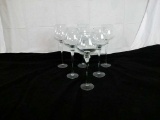 6 MEDIUM CLEAR GLASS CANDLE HOLDERS - 5.5