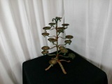 BIRD THEMED GREEN IRON CANDLE HOLDER - 17