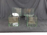 4 SQUARE GLASS PLANTERS - 8