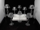 8 CLEAR GLASS CANDLE HOLDERS - 4