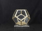 DECORATIVE GOLD AND GLASS DODECAHEDRON