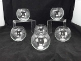 6 CLEAR GLASS ROSE BOWLS - 5