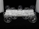 12 CLEAR GLASS ROSE BOWLS - DIMENSIONS: 4.5