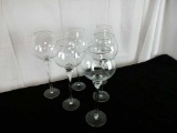 5 MEDIUM CLEAR GLASS CANDLE HOLDERS - 5.5