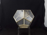 LARGE DECORATIVE GOLD AND GLASS DODECAHEDRON