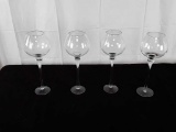 4 MEDIUM CLEAR GLASS CANDLE HOLDERS - 5.5