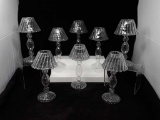 12 CLEAR GLASS CANDLE HOLDERS - 4