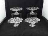 4 FINE CRYSTAL FOOTED PLATTERS - 9