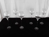 6 LARGE CLEAR GLASS CANDLE HOLDERS - 5.5