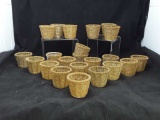 22 AMBER COLORED TEALITE COVER BASKETS - 3