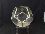 LARGE DECORATIVE GOLD AND GLASS DODECAHEDRON