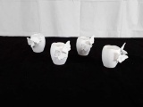 4 CERAMIC VOTIVES WITH BUTTERFLIES - 3