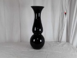 BLACK GLASS VASE, ACENT DECOR | 9.5 X  29.5 in