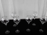 6 MEDIUM CLEAR GLASS CANDLE HOLDERS - 5.5