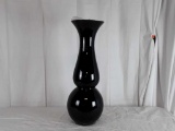 BLACK GLASS VASE, ACENT DECOR | 9.5 X  29.5 in