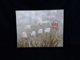Tulips in Rain Print by Mollie Plummer on Canvas