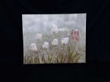 Tulips in Rain Print by Mollie Plummer on Canvas