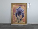 Framed Iris with Dew Artwork by Mollie Plummer