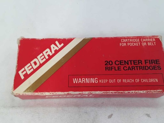 1 BOX OF FEDERAL 222 REMINGTON AMMO