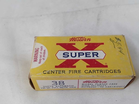 1 BOX OF WESTERN 38 SUPER AUTOMATIC AMMO