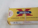 1 BOX WESTERN COLT .45 CENTER FIRE AMMO