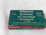 1 BOX OF REMINGTON 243 WINCHESTER HI-SPEED AMMO