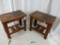 Pair Of Rectangular Wood End Tables