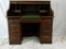 ANTIQUE ROLL TOP DESK MISSION STYLE OAK