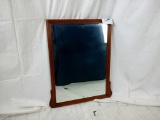 FRAMED MIRROR - MEDIUM COLORED WOOD