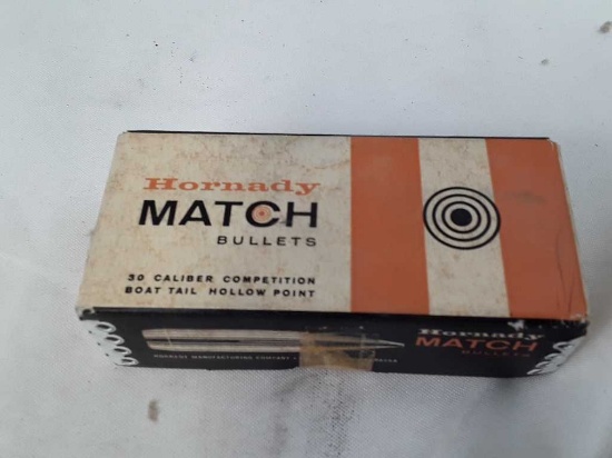 1 BOX OF 30 CAL HORNADY MATCH BULLETS