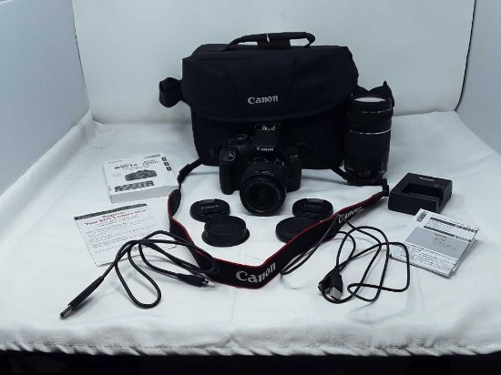 CANON E0S REBEL T6 WITH BAG AND ACCESSORIES