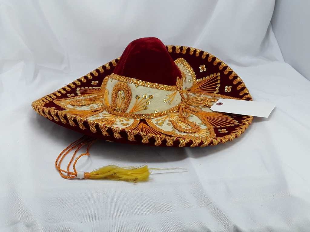 VINTAGE PIGALLE SOMBRERO - RED AND GOLD 